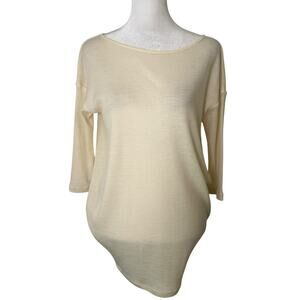 Theory cream knit wool lightweight sweater size P